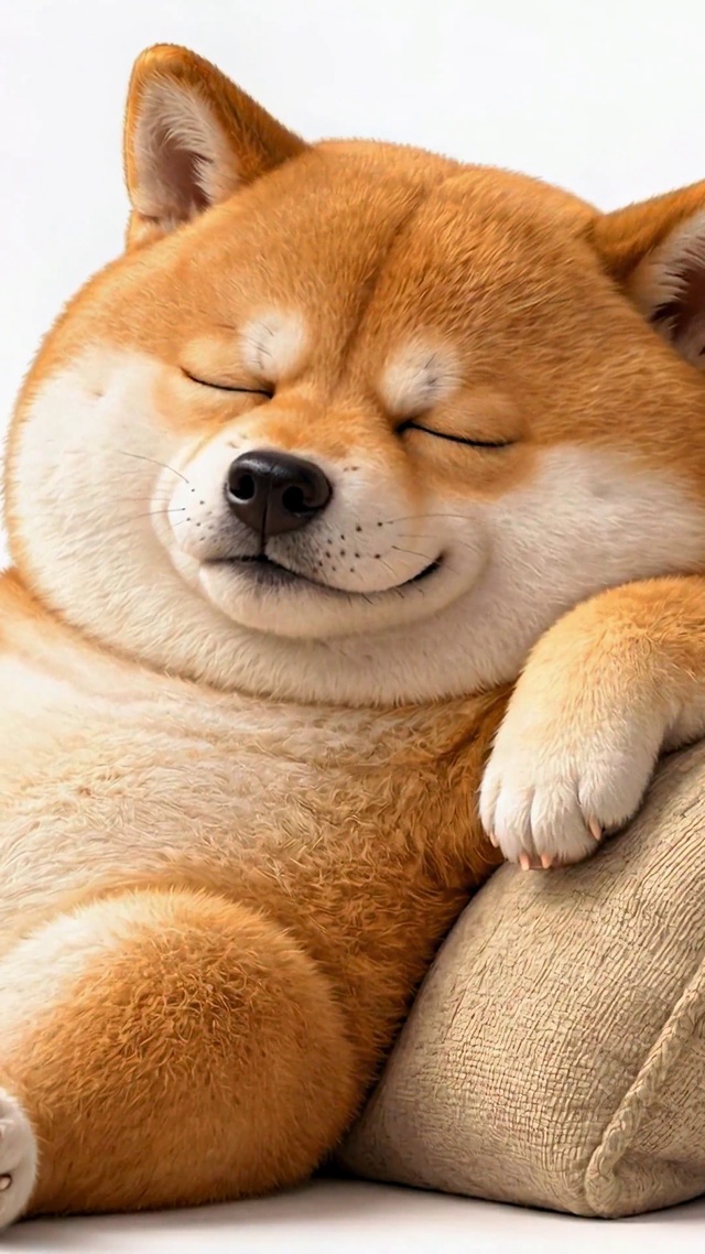慵懒摆烂可爱柴犬