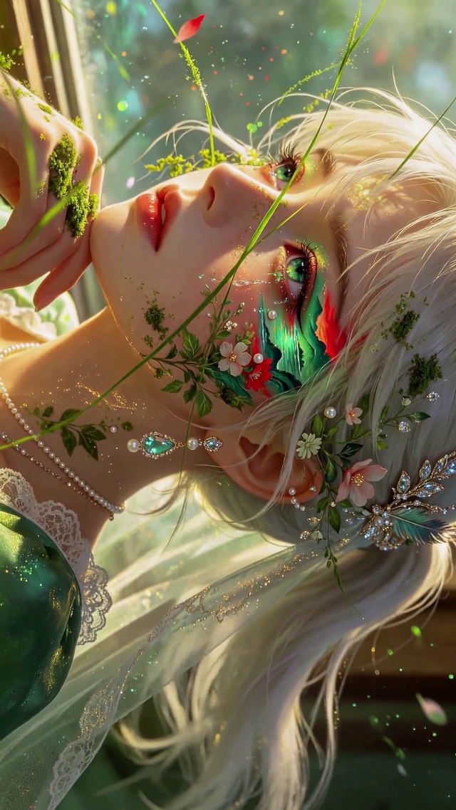 森系彩绘花卉美少女