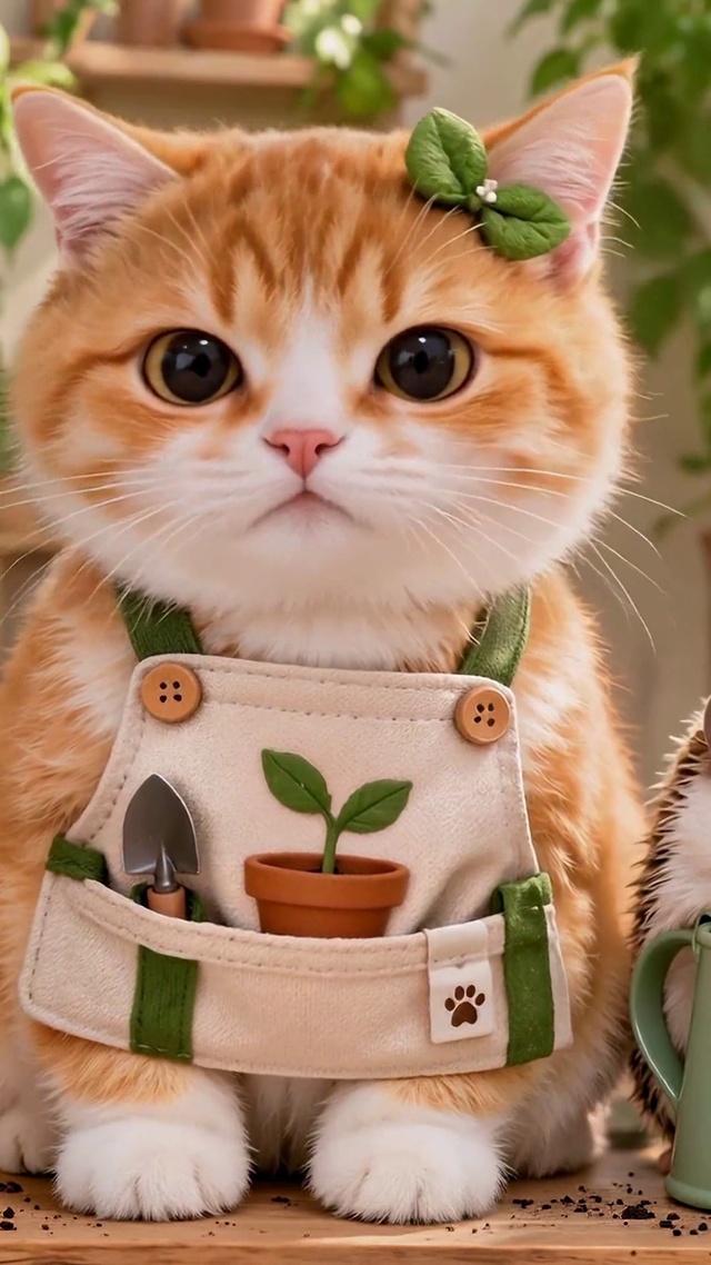 治愈养花橘猫与小刺猬