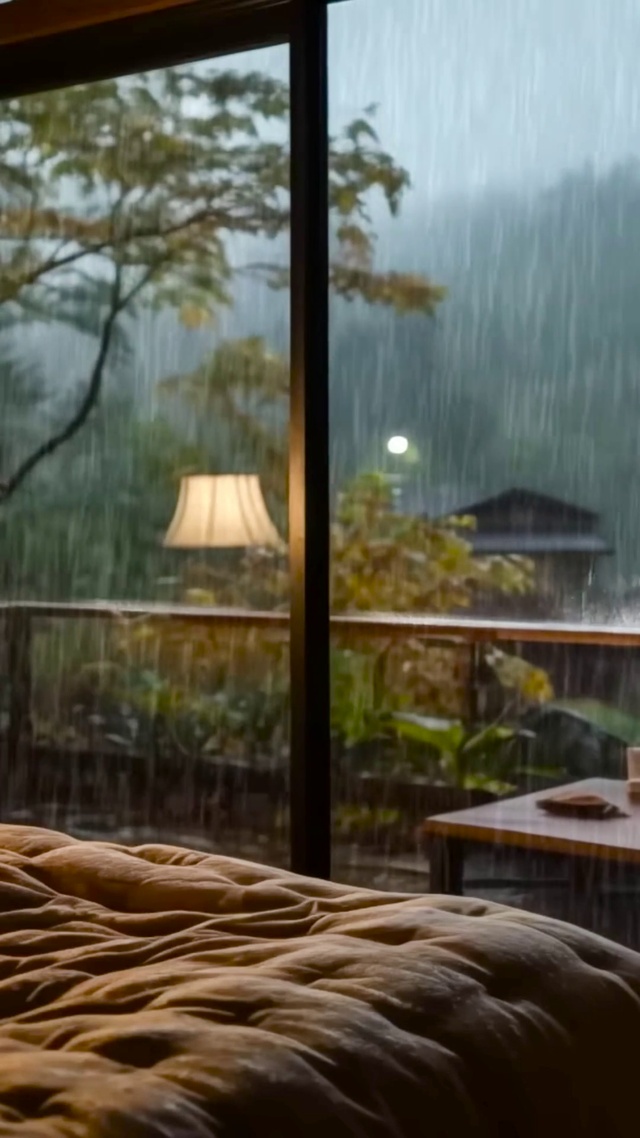 雨天山庄木屋卧室