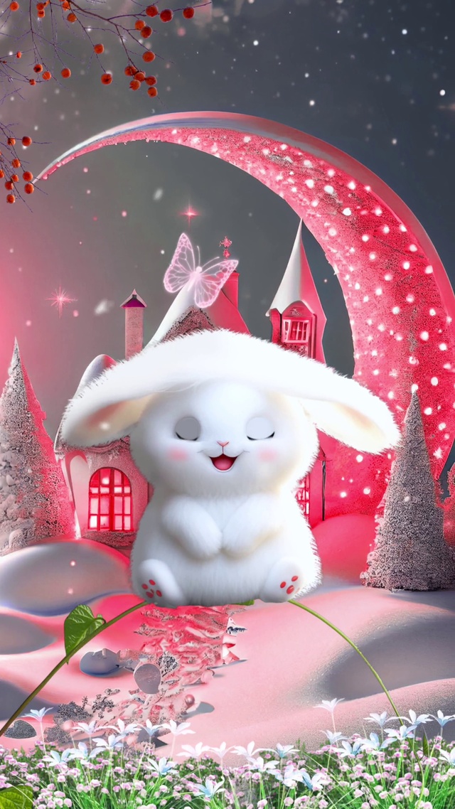 摇摆雪白兔子