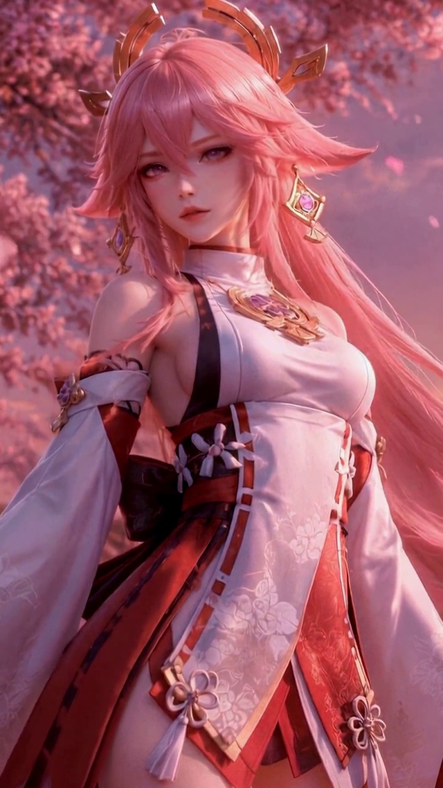 樱花神社粉发美少女