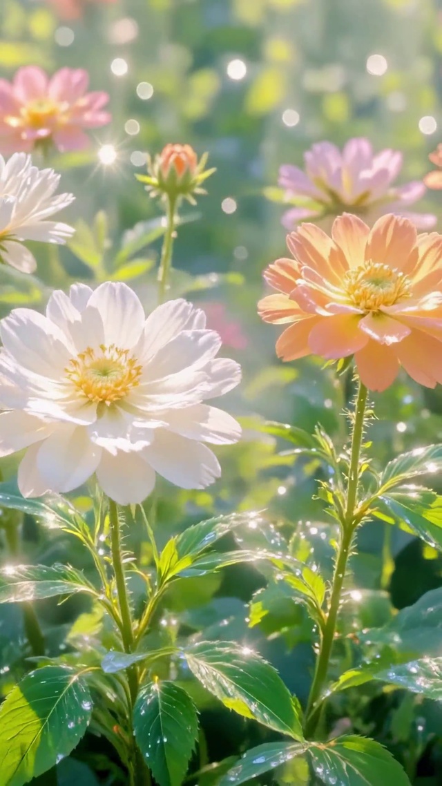 春日晨露花田