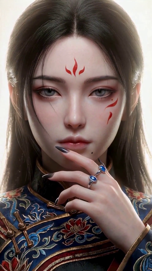 古风国潮面具美女