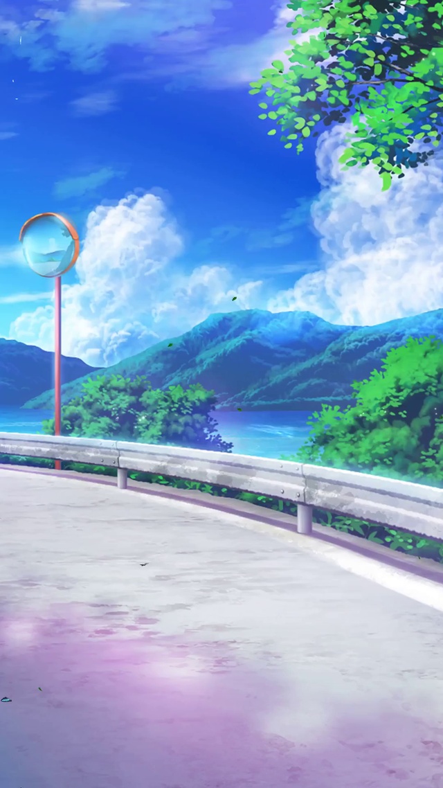 唯美蓝天白云河流景色