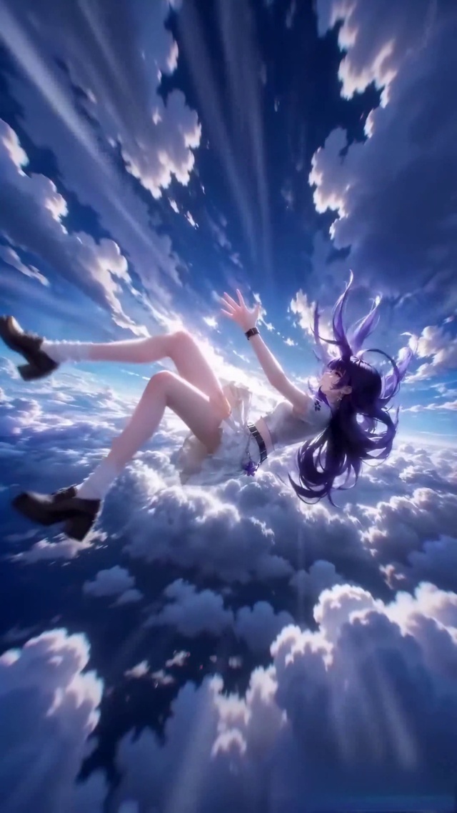 坠落云海的紫发美少女
