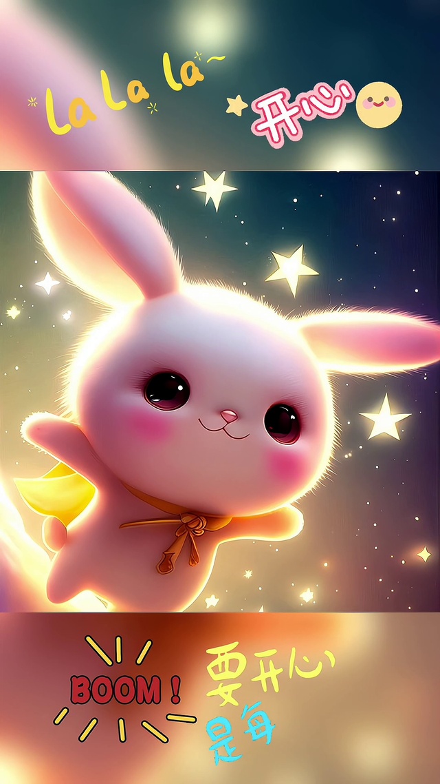 月亮兔宝宝报喜