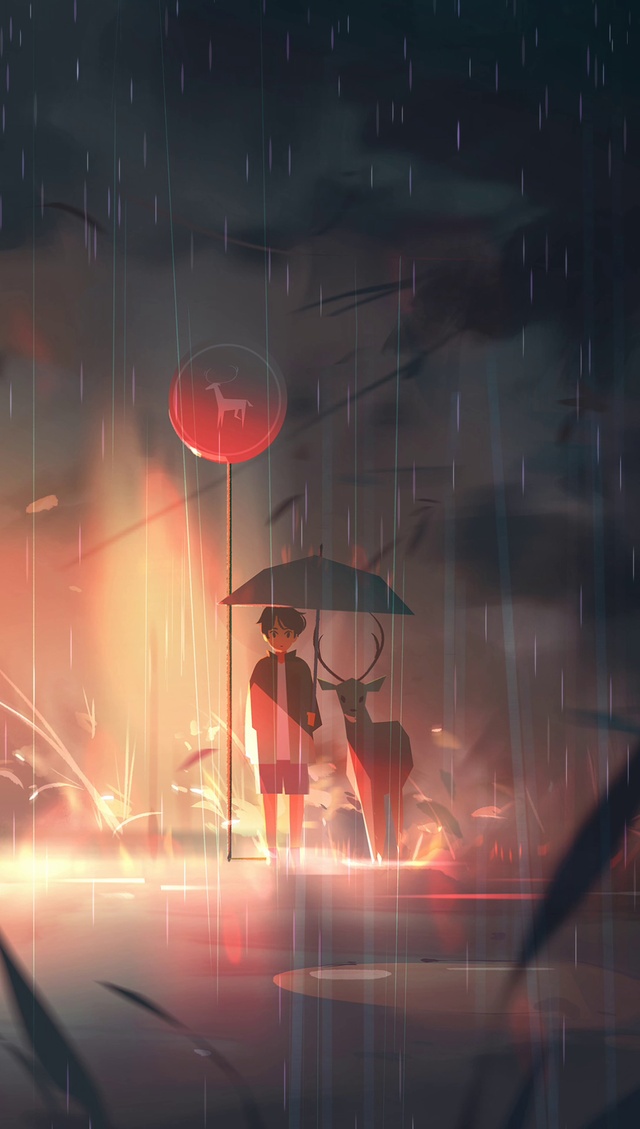 雨中的少年