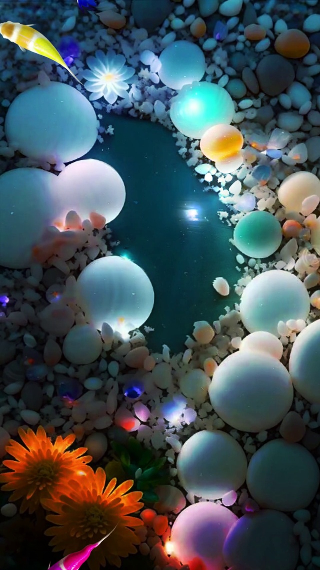 锦鲤相伴，清新壁纸