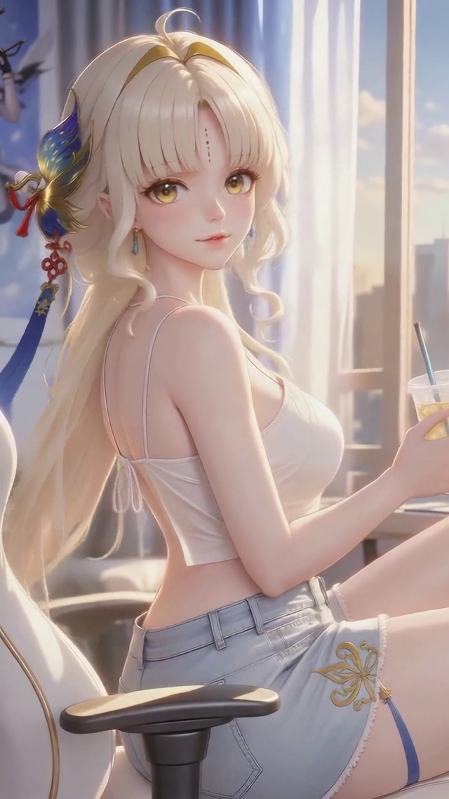 窗边电竞金发美少女