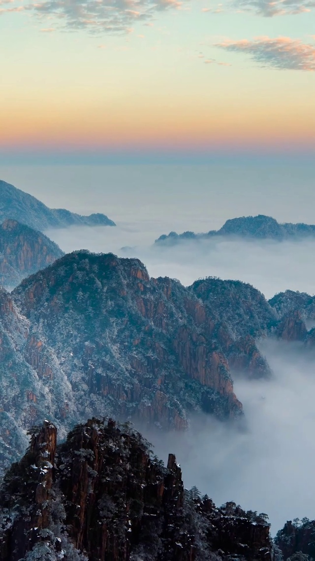 古韵冬日黄山云海