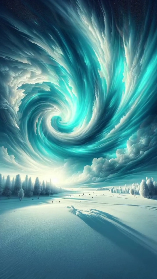 雪地上空的神秘漩涡