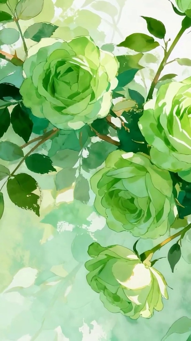 护眼绿色花朵