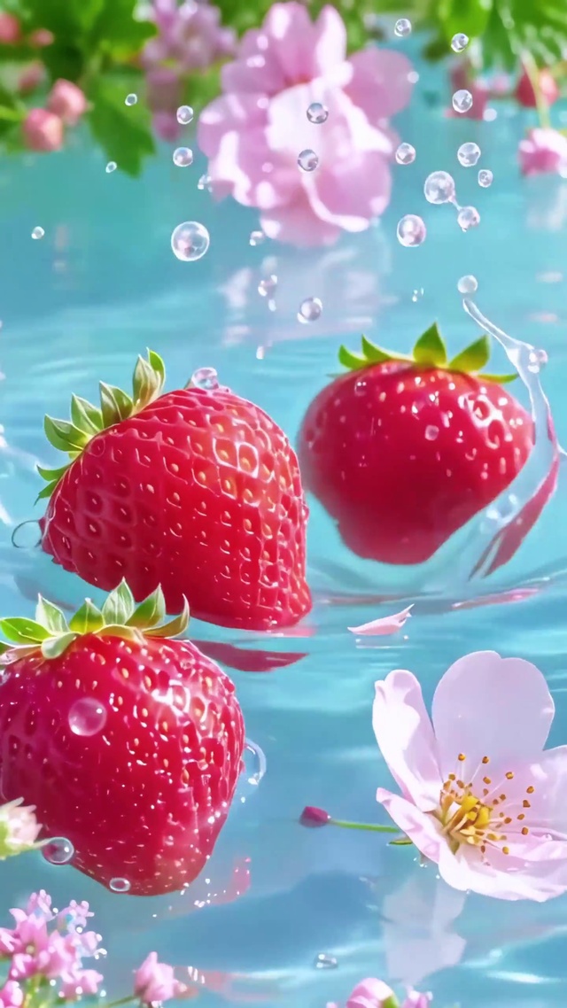 草莓落水