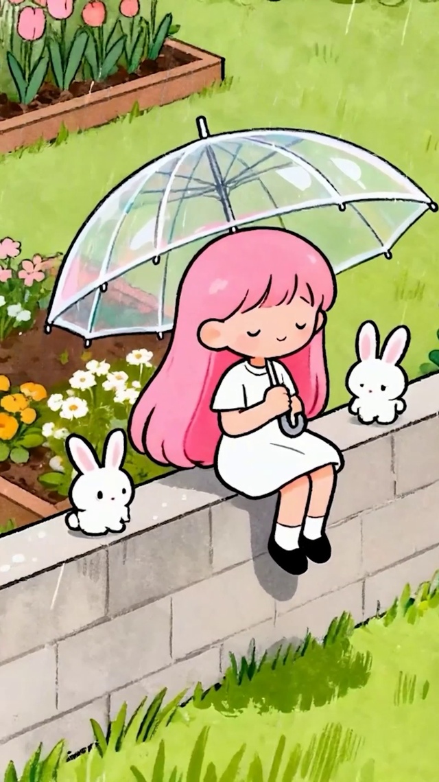 雨天可爱小清新