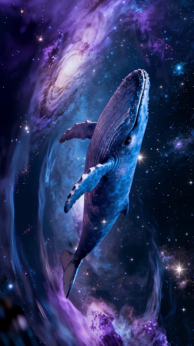 梦幻星空蓝鲸遨游