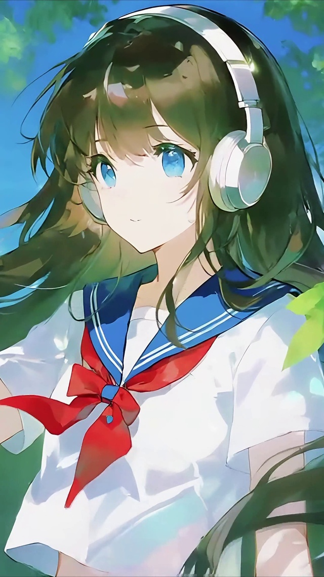 野外录音的少女