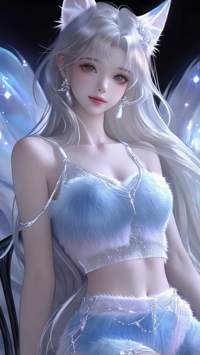 梦幻蓝光九尾狐美少女
