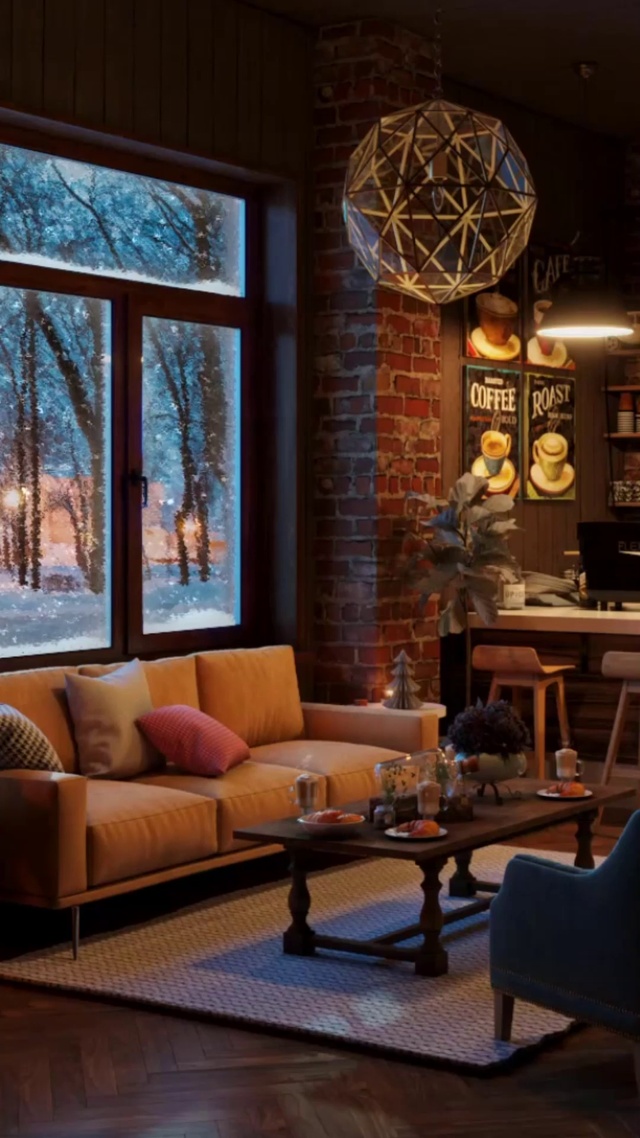 舒适的圣诞咖啡店