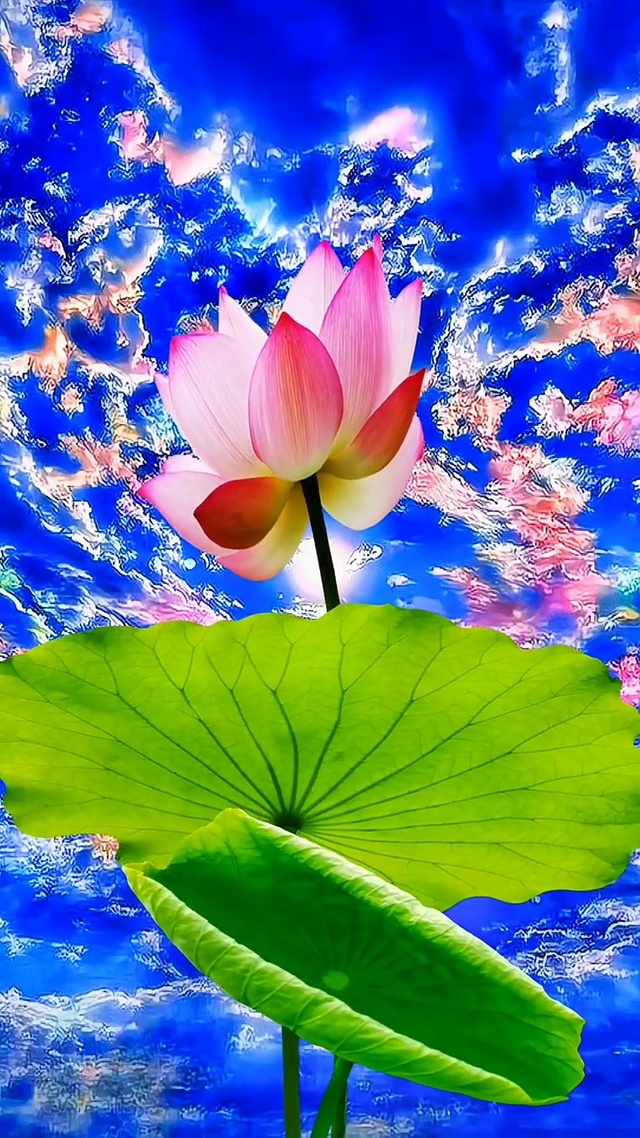 当七彩祥云遇见好运莲花，唯美而祥瑞！艾特你最重要的人，看到美景的人会好运连连！幸福美满！