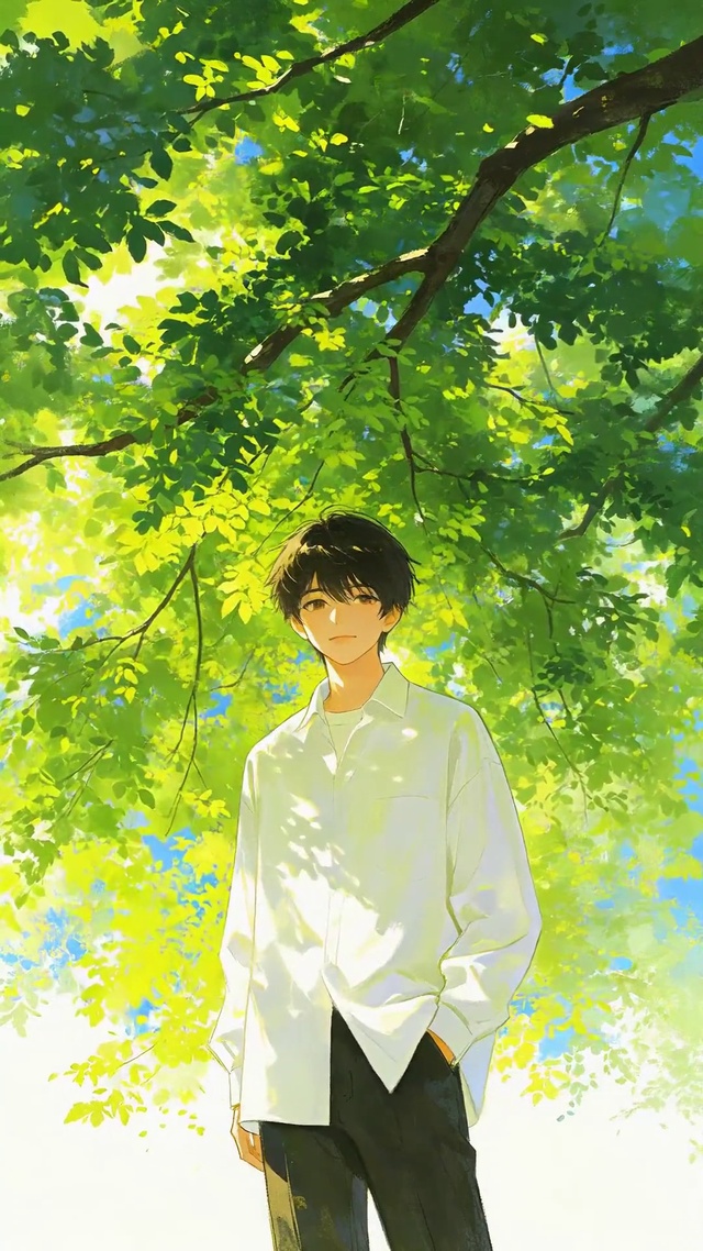 清新白衬衫少年