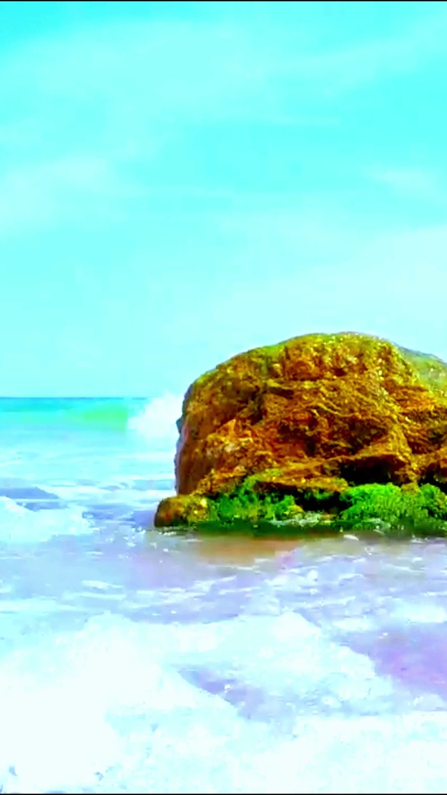 4K治愈海浪礁石