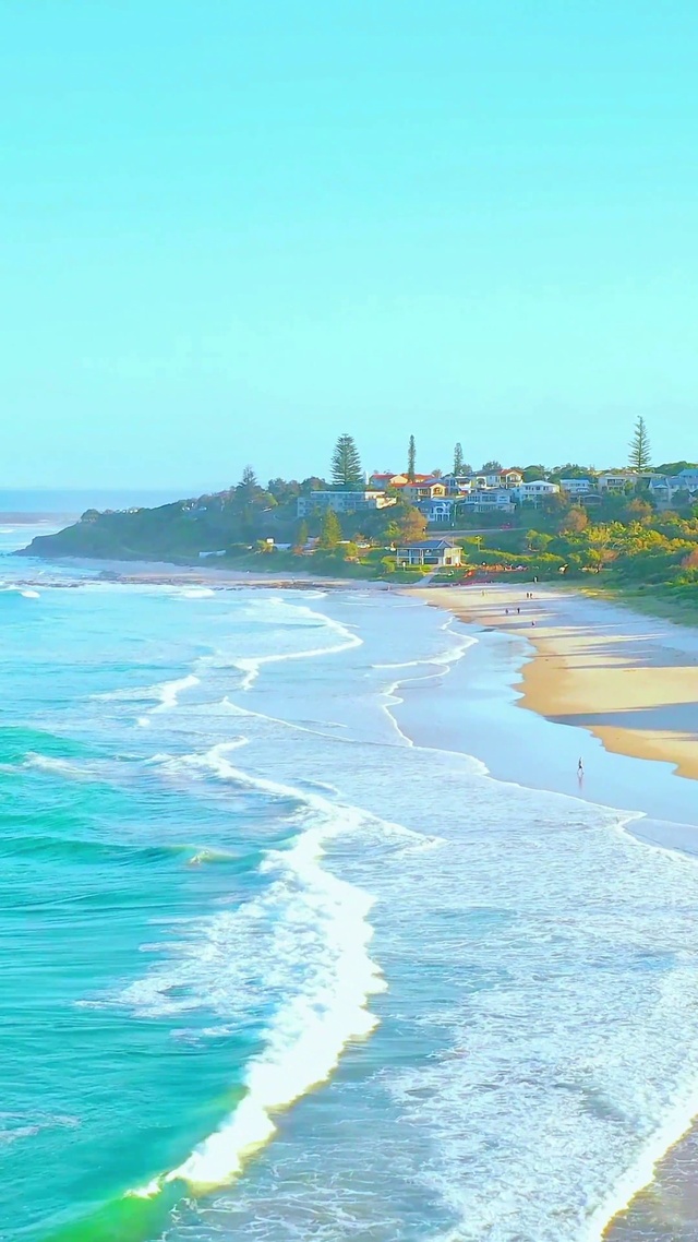 唯美沙滩海浪4K