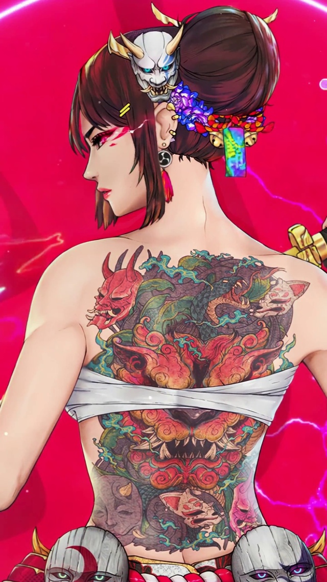 赛博朋克 般若美女