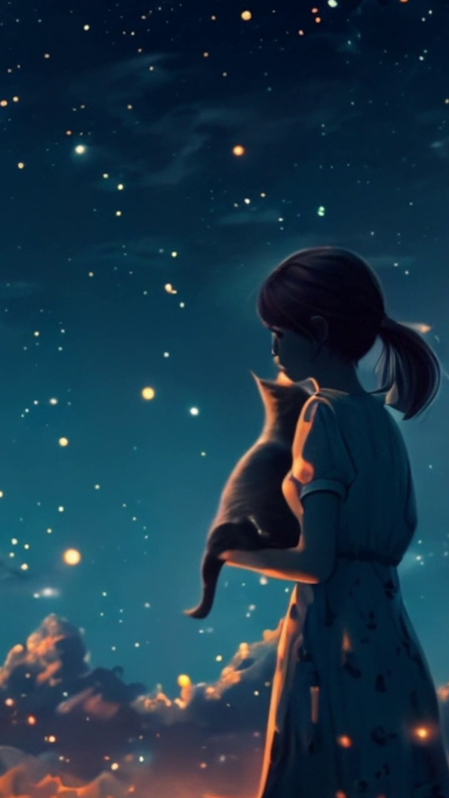 星夜梦语：女孩与猫的故事