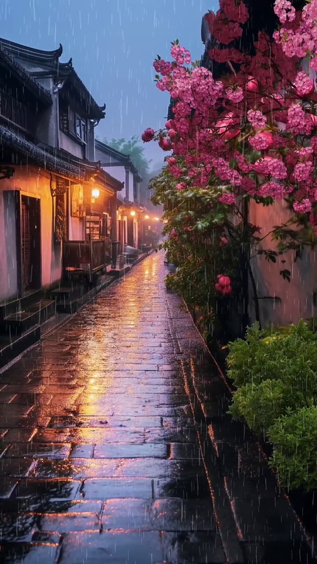 古镇雨景
