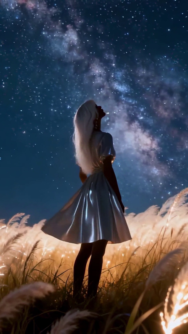 银穗星河少女银河小清新田园私语