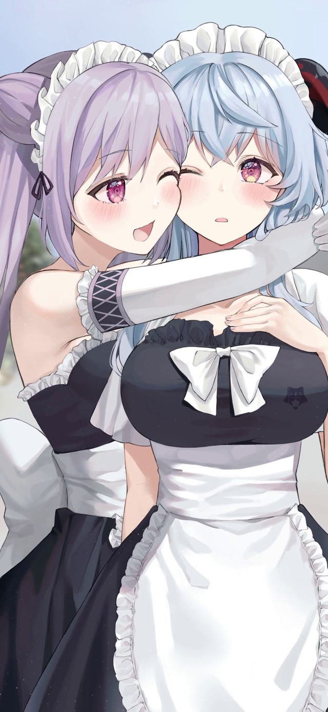 刻晴与甘雨的甜甜女仆装