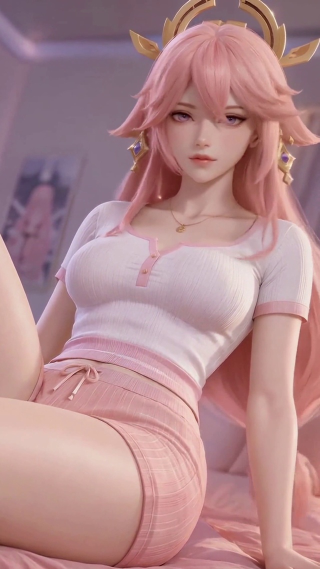 卧室甜美女孩八重神子