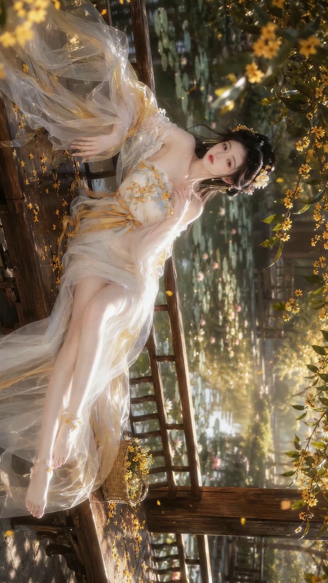 古风湖畔仙气美少女