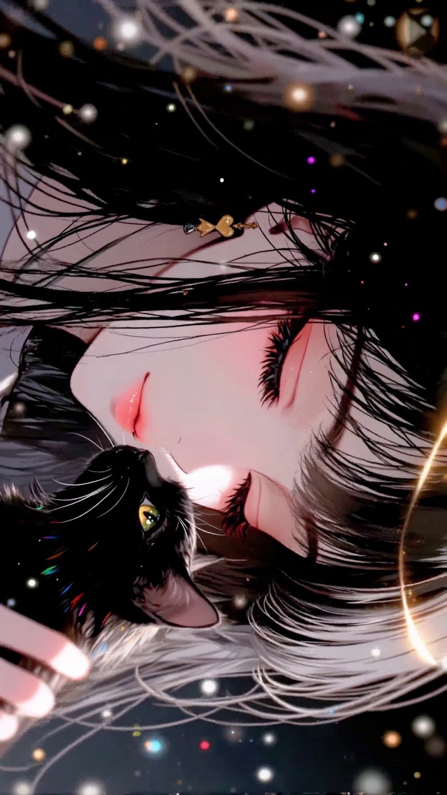 异瞳星夜猫和少女