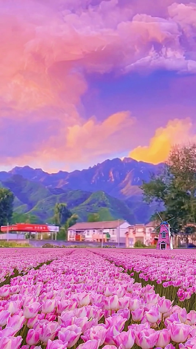 郁金香花海 风景手机动态壁纸 风景手机壁纸下载 元气壁纸