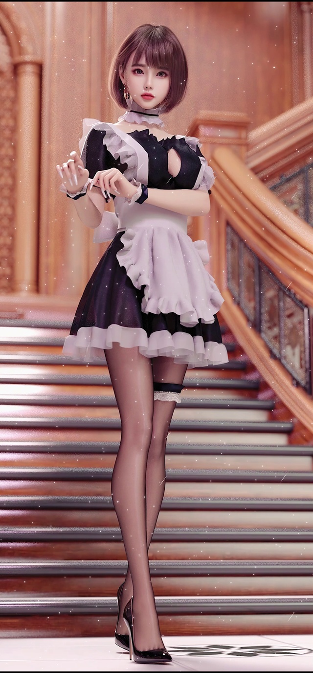 黑丝女仆美女3D CG【作品均有工程文件🈲️转载】