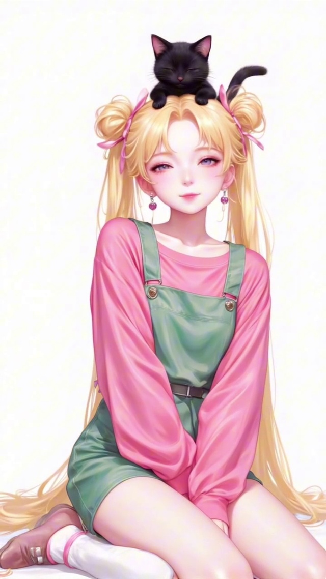 女孩和猫咪