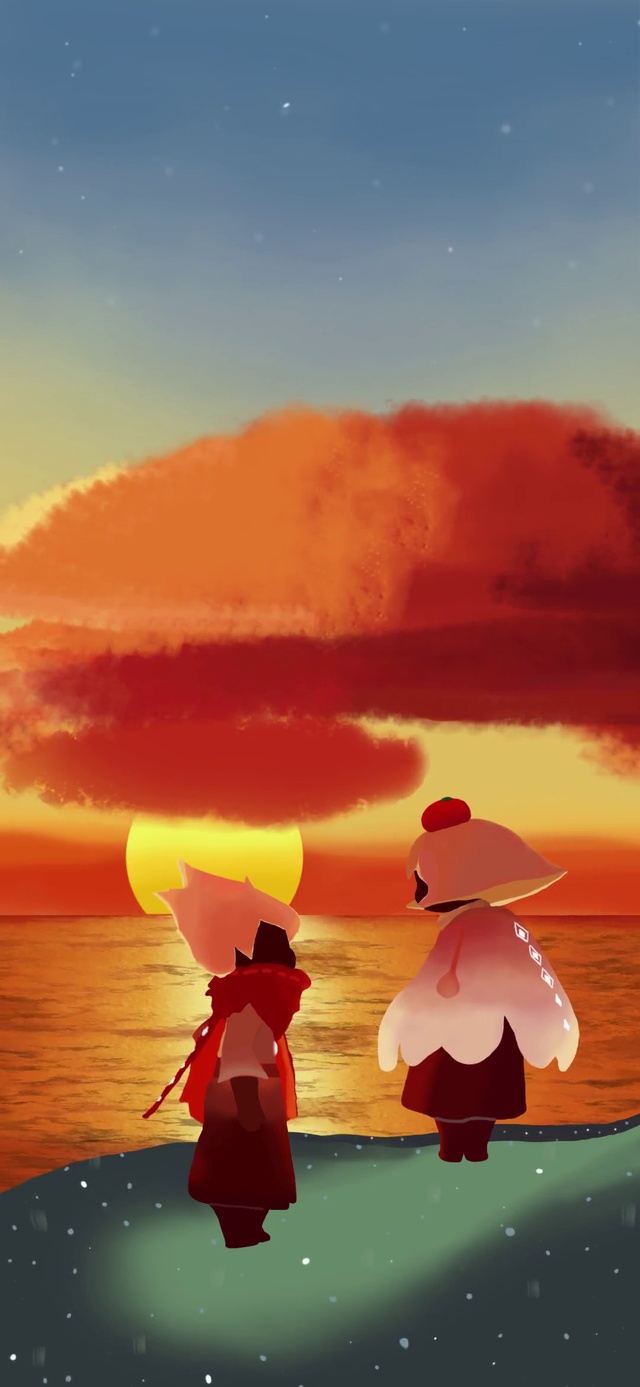 夕阳染红的黄昏