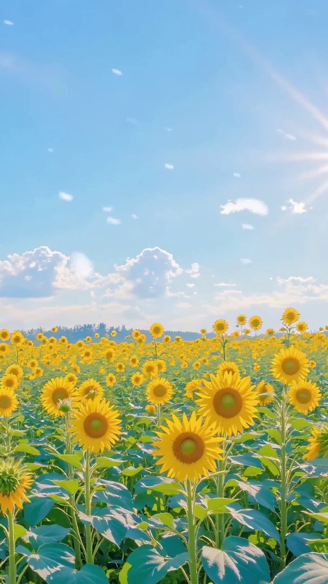 飘絮晴天向日葵花海