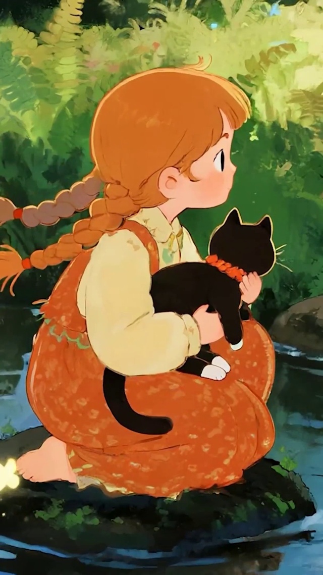 女孩与猫咪