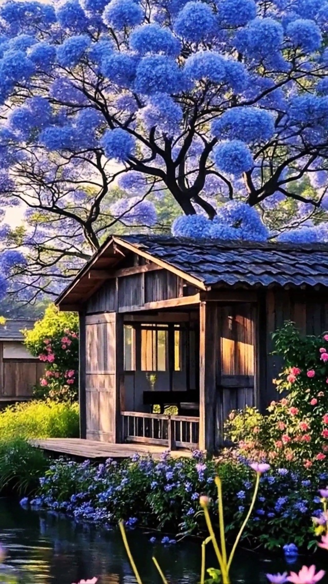 湖边木屋