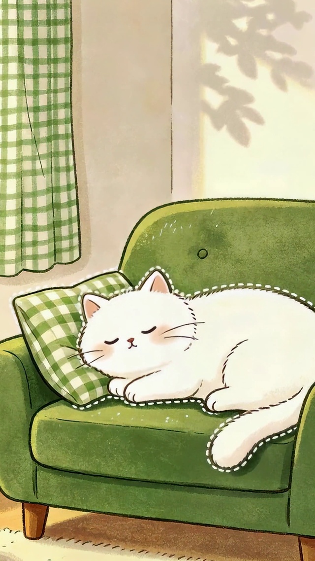 雨天治愈宅家熟睡小猫