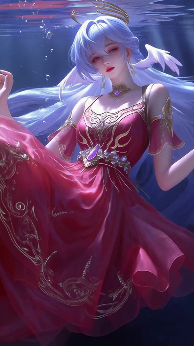 水下梦幻蓝发礼服女神
