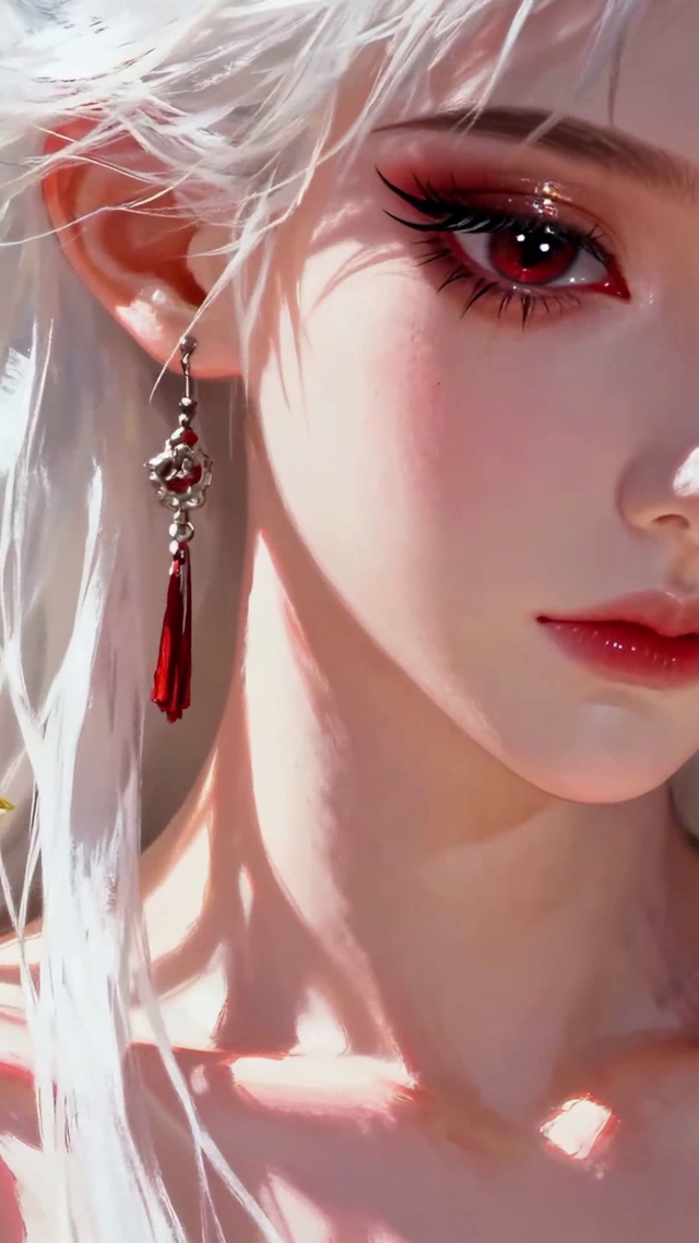金箔飘落中的古风绝色动漫美女