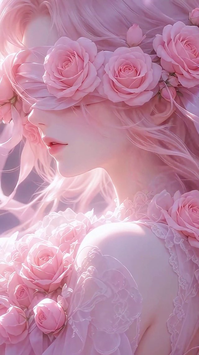 玫瑰蒙眼少女