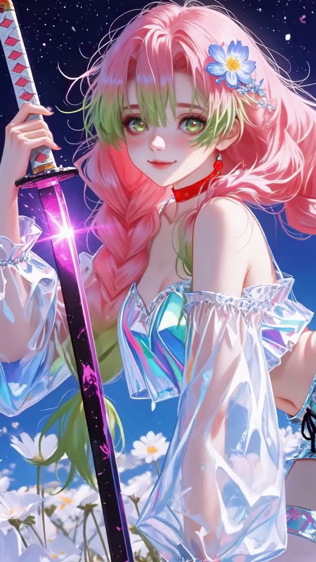 花海里的粉发恋柱少女
