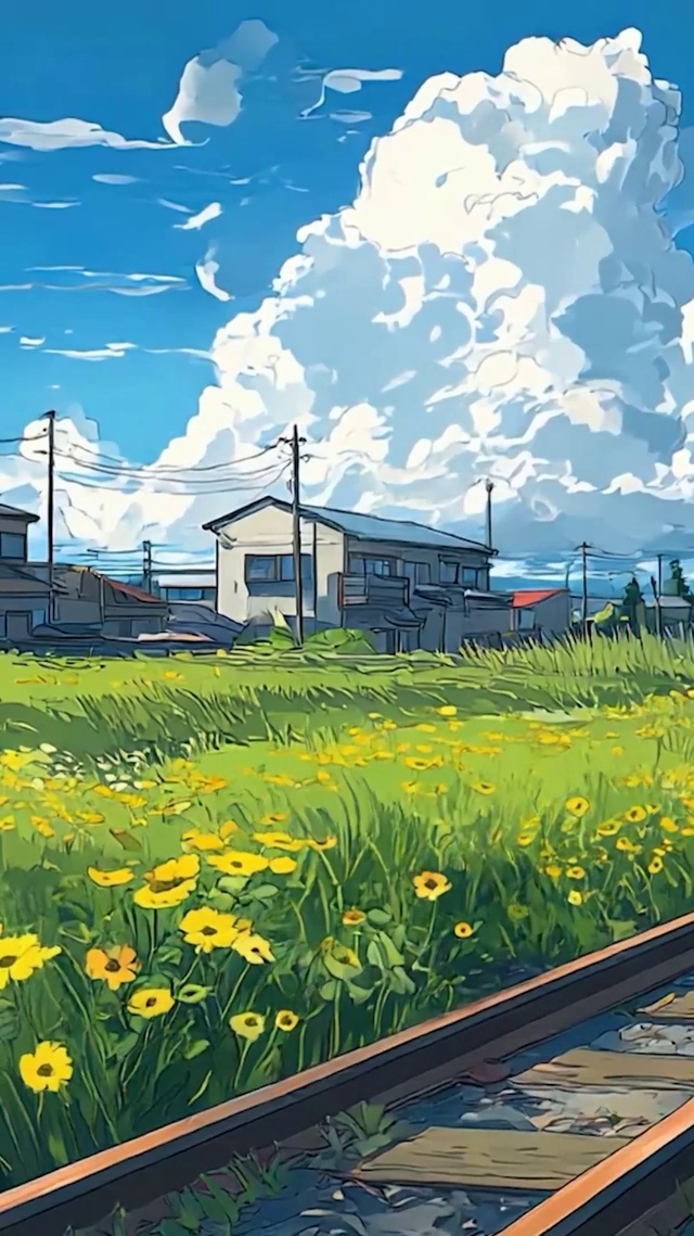 护眼蓝天白云树木