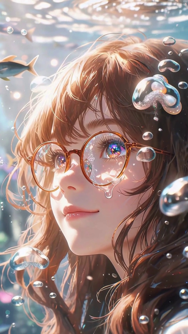 治愈海底女孩壁纸