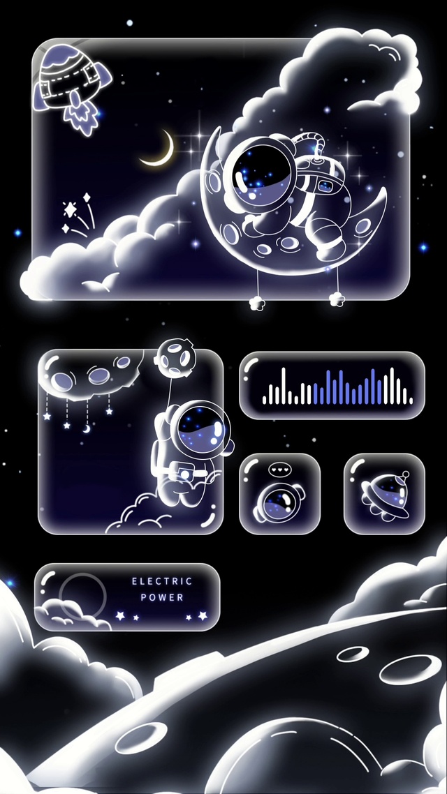 梦幻星空透明宇宙太空人